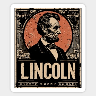 Abraham Lincoln Japanese Poster Print Sticker